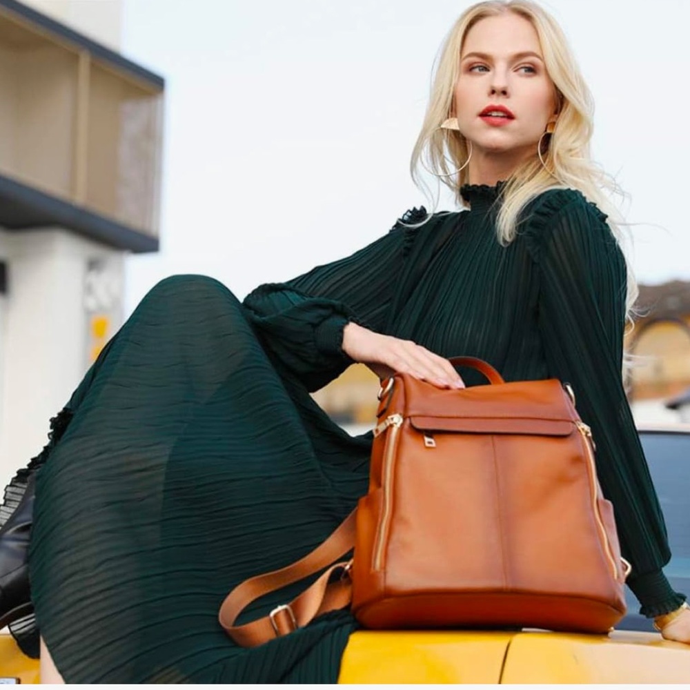 🎒 Pebbled Genuine Cowhide Leather Backpack 🎒